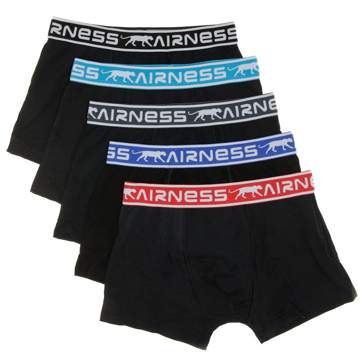 Airness Lot de 5 Boxers Noirs Garçon Airness