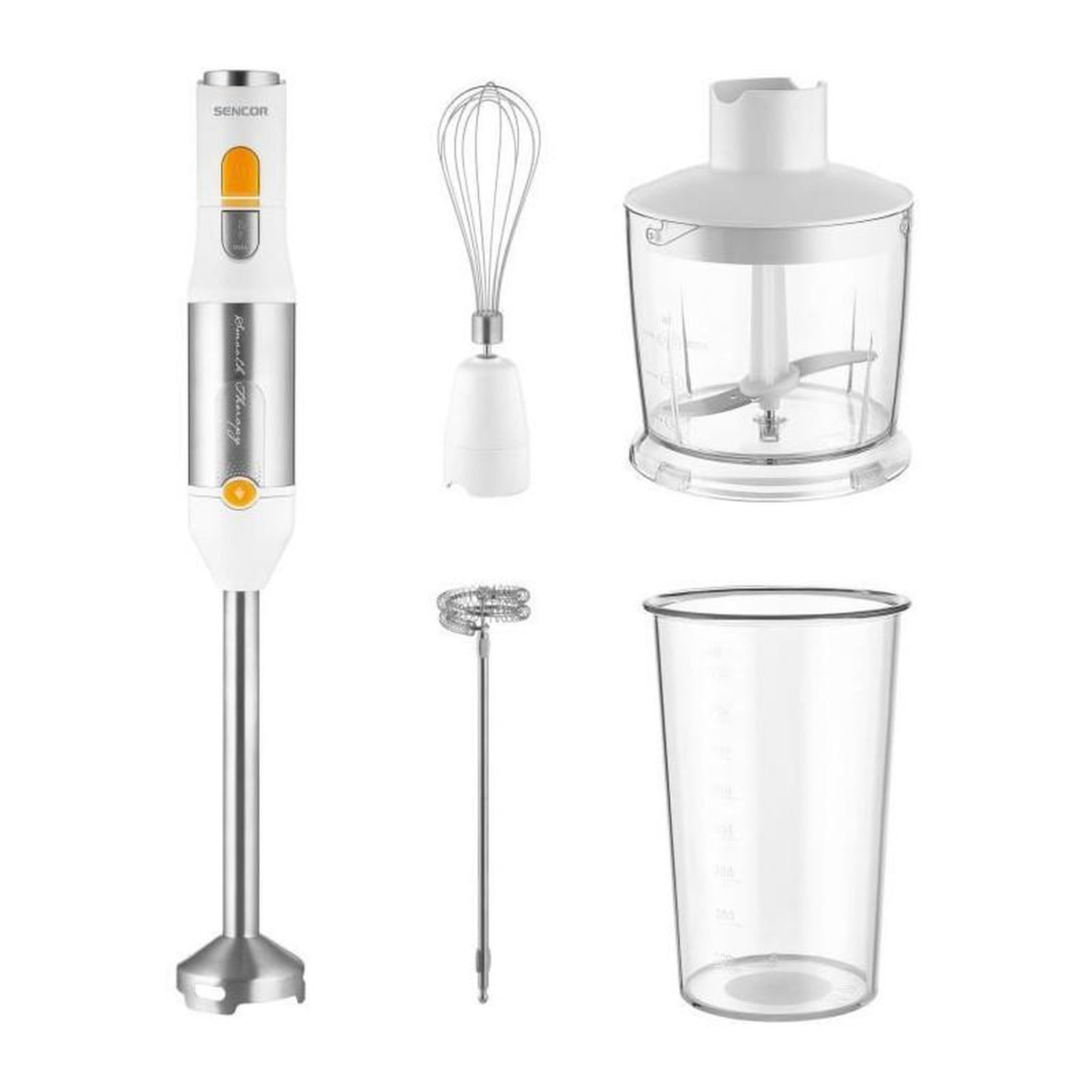 Voir la diapositive 2 : SENCO Mixeur plongeant 5 en 1 - SENCOR - SHB 6301WH - 1200 W - Blanc