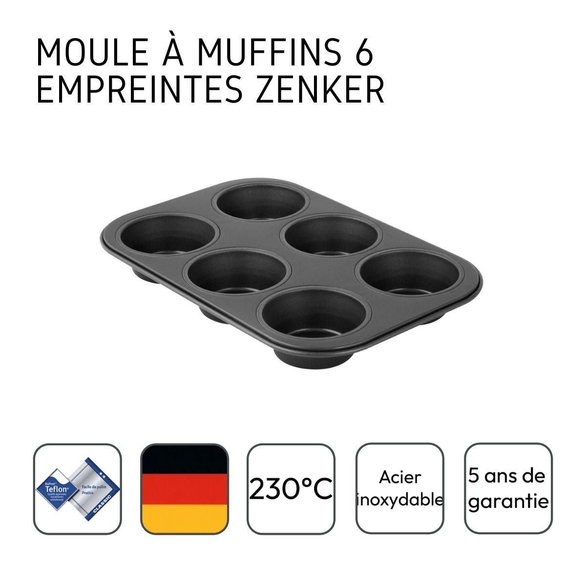 ZENKER Moule à muffins 6 empreintes 28 x 19 cm Zenker Black Metallic