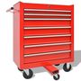 Voir la diapositive 2 : VIDAXL Chariot a outils pour atelier avec 1125 outils Acier Rouge