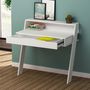 Voir la diapositive 3 : TOILINUX Bureau console mural Cowork en MDF - L. 94 x H. 91 cm - Blanc
