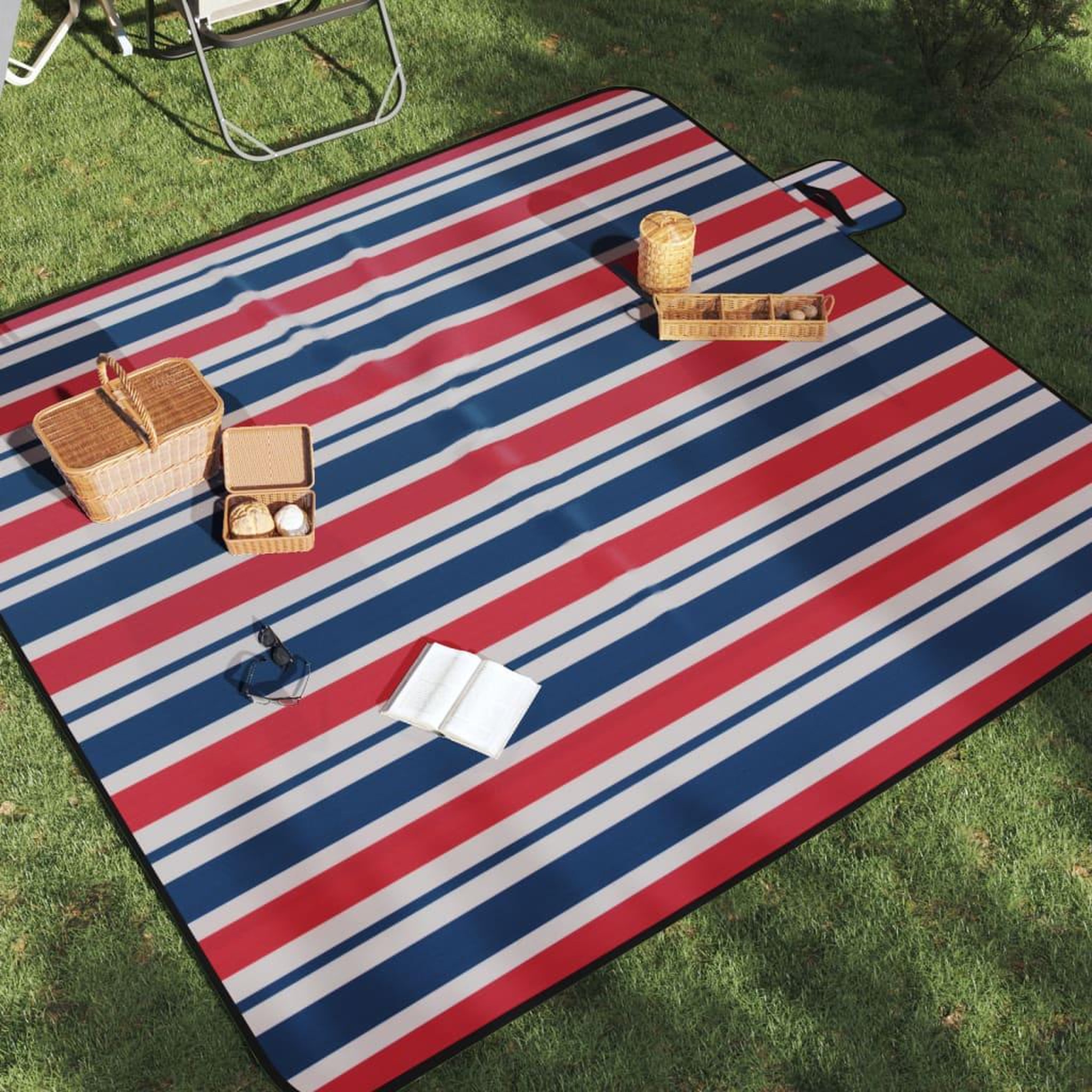 VIDAXL Couverture de pique-nique pliable 200x200 cm velours