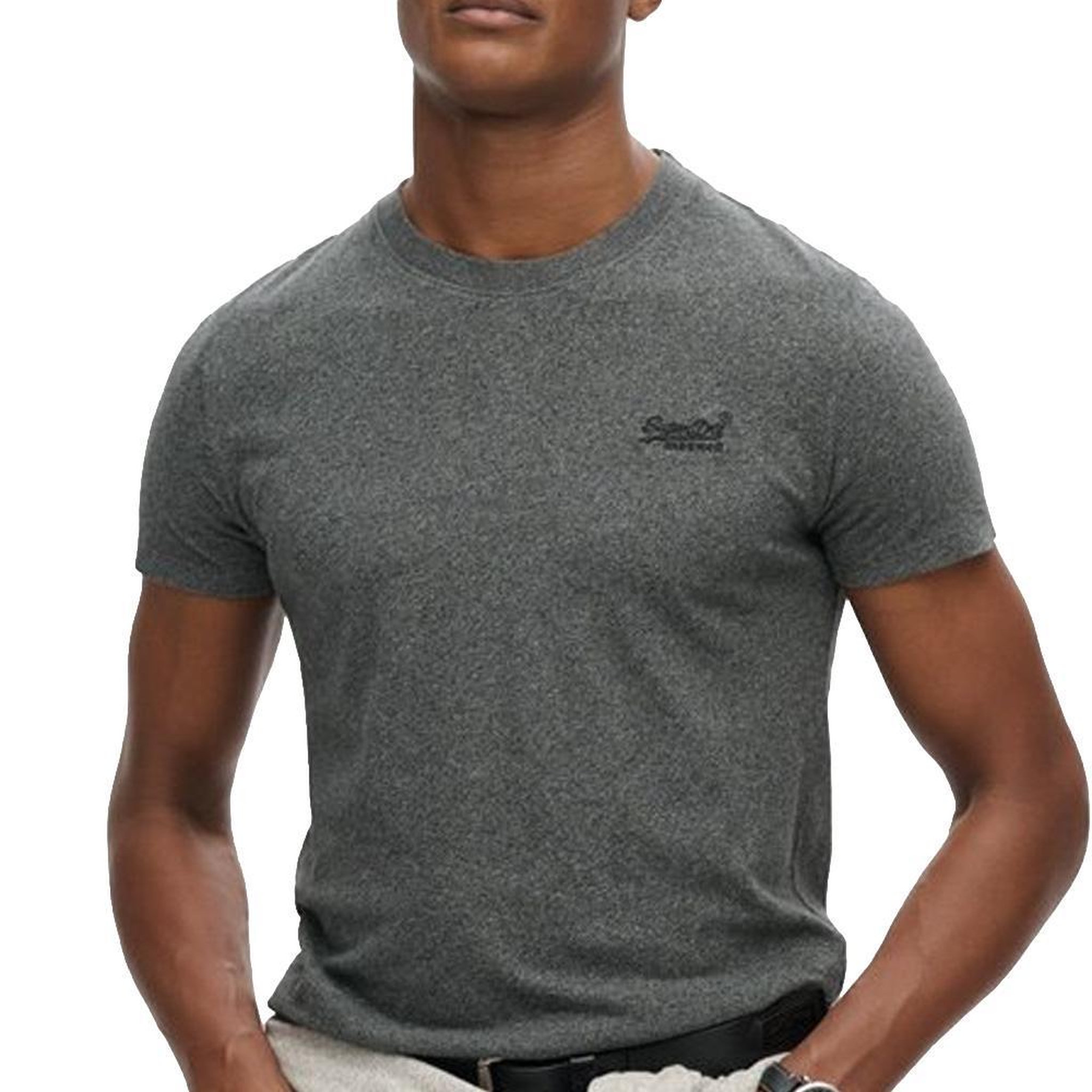 Voir la diapositive 1 : SUPERDRY T-shirt Gris Chiné Homme Superdry Vintage LogoR6T