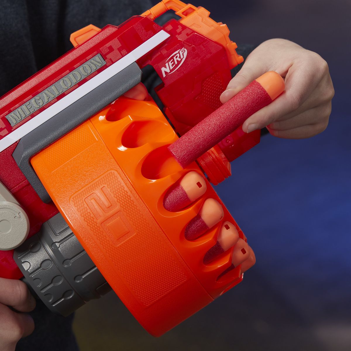 HASBRO Blaster Megalodon + 20 fléchettes - Nerf N-Strike Mega