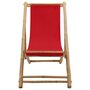 VIDAXL Chaise de terrasse Bambou et toile Rouge