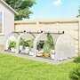Voir la diapositive 2 : OUTSUNNY Mini serre de jardin serre à tomates 2,95L x 1l x 0,8H m acier PE haute densité 140 g/m² anti-UV 3 fenêtres zip enroulables blanc