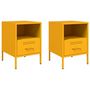 Voir la diapositive 2 : VIDAXL Tables de chevet 2 pcs jaune moutarde 36x39x50,5 cm acier
