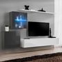 Voir la diapositive 1 : Paris Prix Meuble TV Mural Design  Switch XV  260cm Blanc & Gris