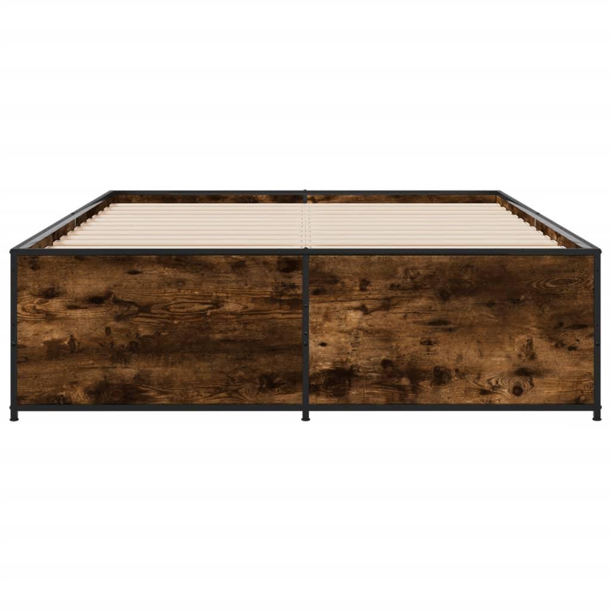 Voir la diapositive 4 : VIDAXL Cadre de lit sans matelas chene fume 135x190 cm