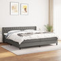Voir la diapositive 2 : VIDAXL Sommier a lattes de lit avec matelas Gris fonce 200x200cm Tissu