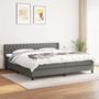 Voir la diapositive 2 : VIDAXL Sommier a lattes de lit avec matelas Gris fonce 200x200cm Tissu