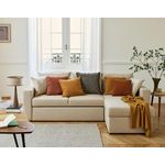 BEST MOBILIER Astoria - canapé d'angle réversible 4 places - convertible avec coffre - en simili. Coloris disponibles : Beige, Vert, Orange, Gris