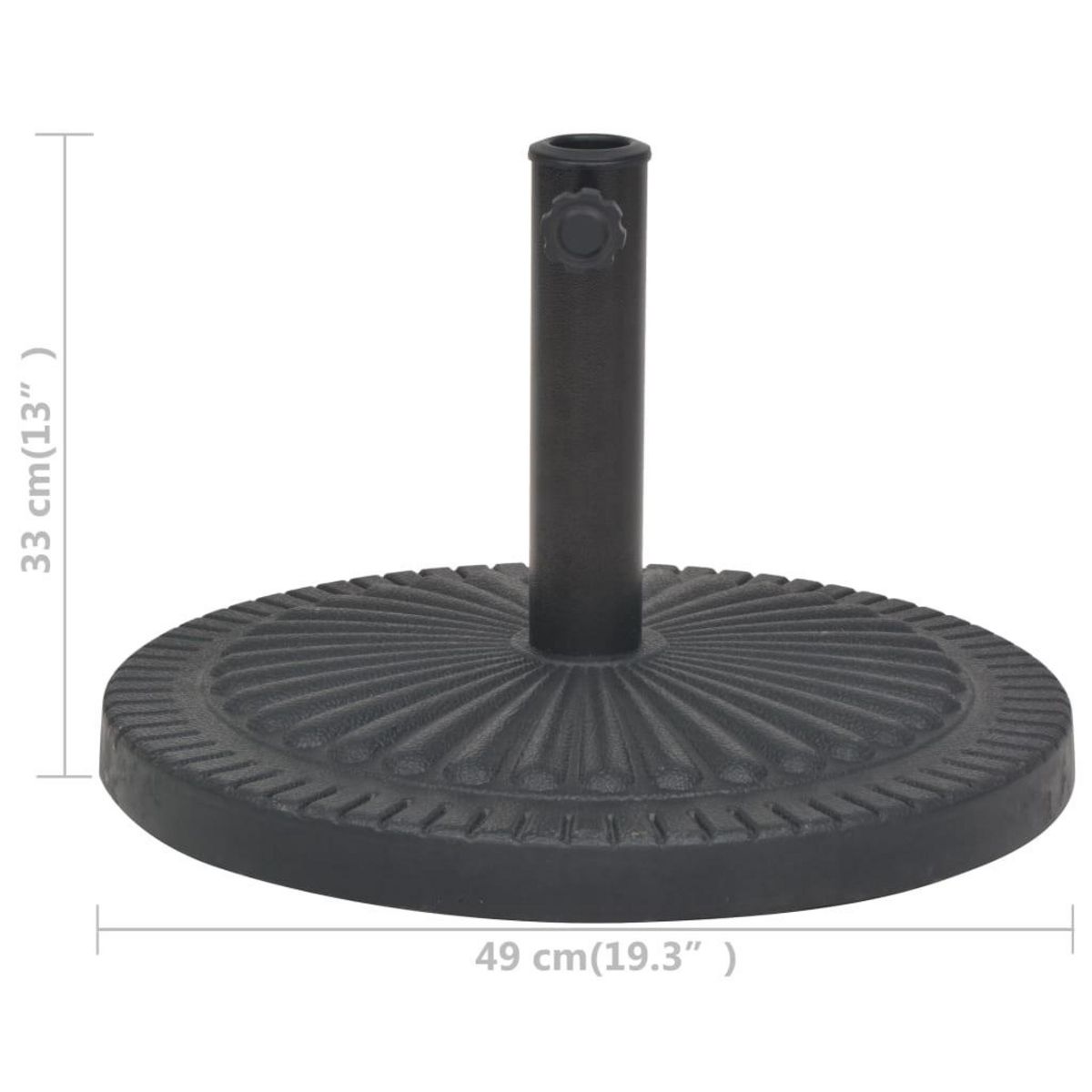 VIDAXL Socle de parasol Resine Rond Noir 14 kg