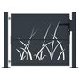 Voir la diapositive 3 : VIDAXL Portail de jardin anthracite 105x105cm acier conception d'herbe
