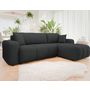 Voir la diapositive 1 : BEST MOBILIER Nicole - canapé d'angle réversible 4 places convertible avec coffre en tissu