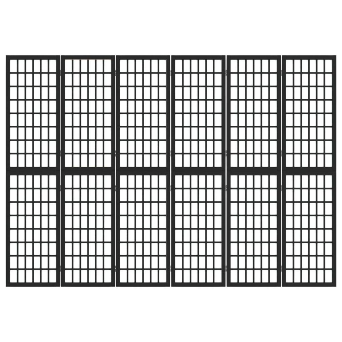 VIDAXL Cloison de separation pliable 6 panneaux 240x170 cm Noir