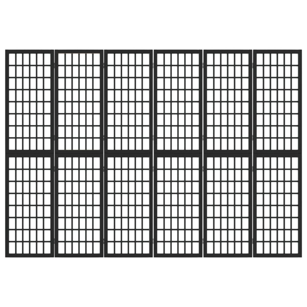 VIDAXL Cloison de separation pliable 6 panneaux 240x170 cm Noir