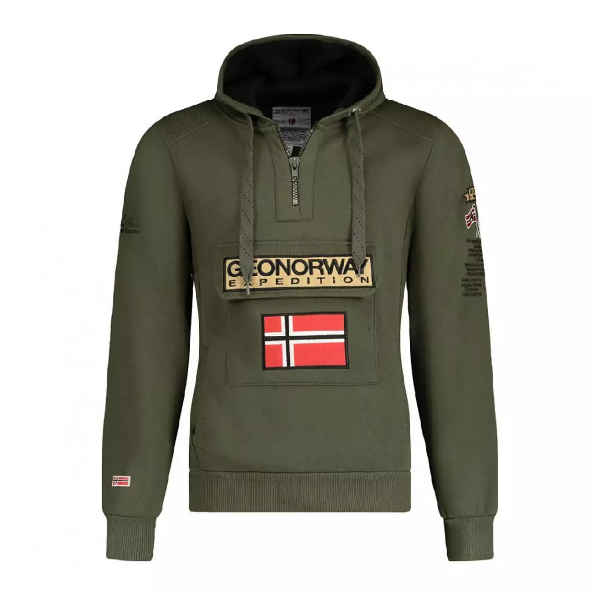 GEOGRAPHICAL NORWAY Sweat à capuche Kaki Homme Geographical Norway Gymclass Assor