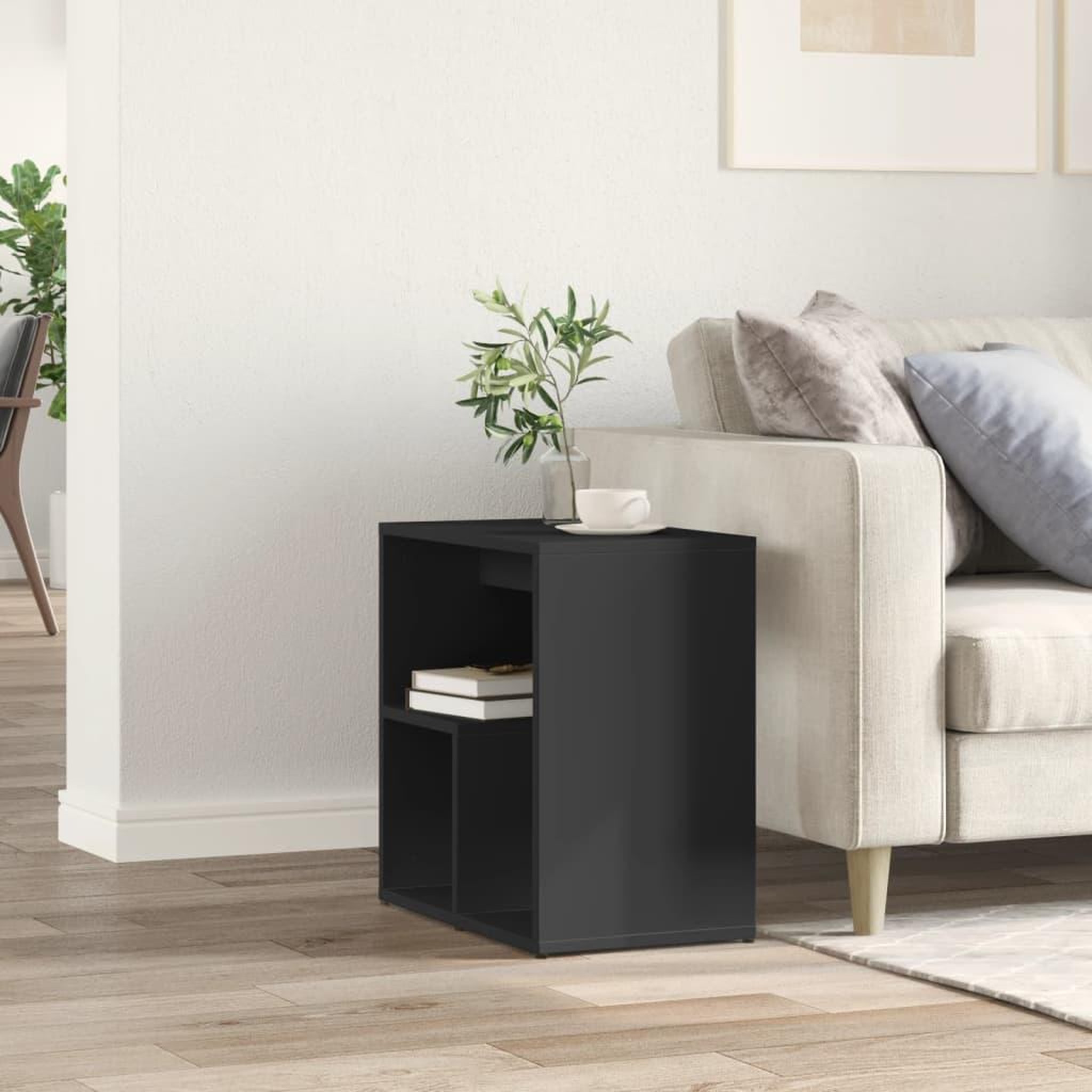 Voir la diapositive 3 : VIDAXL Table d'appoint Noir 50x30x50 cm Bois d'ingenierie