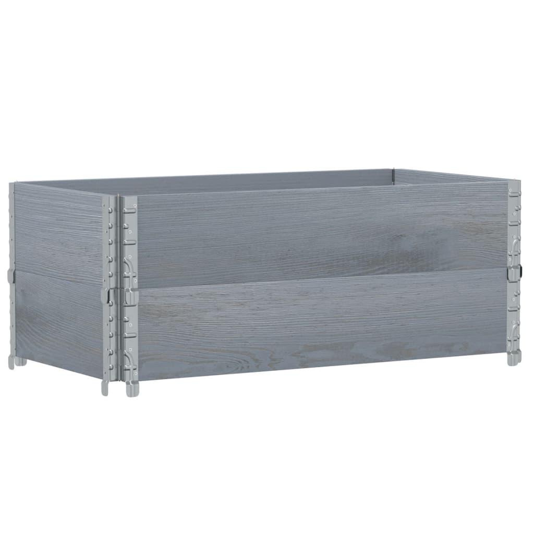 Voir la diapositive 5 : VIDAXL Jardiniere gris 100x50 cm bois massif de pin
