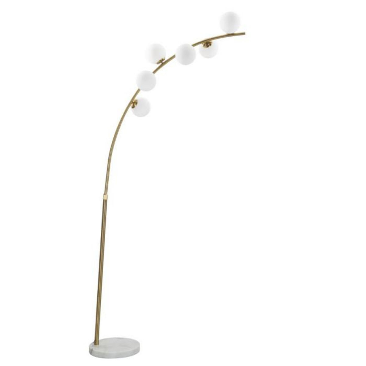 Paris Prix Lampadaire Arc 6 Sphères  Luci  220cm Blanc & Or