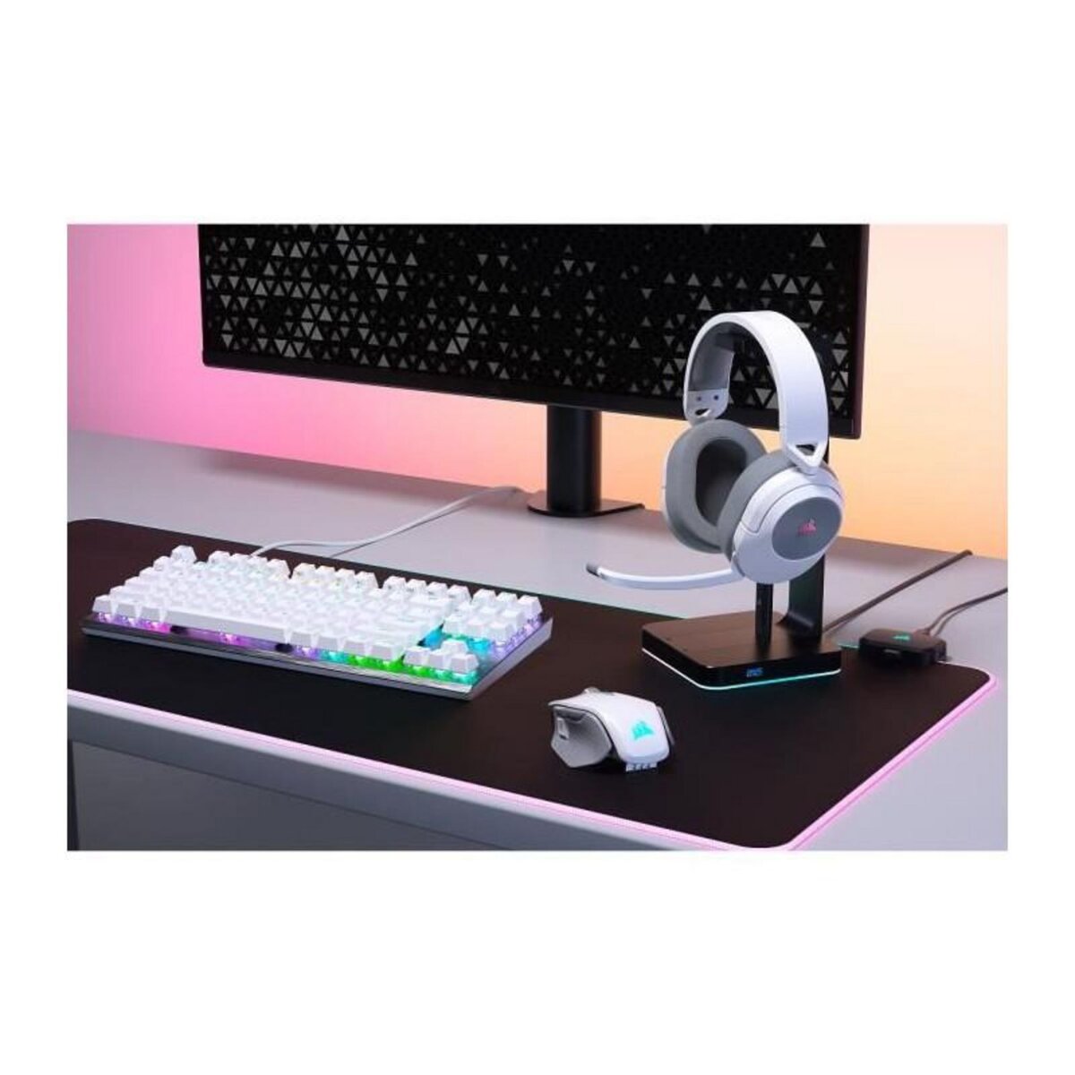 Corsair Casque Gaming - CORSAIR - HS55 WIRELESS - Son Surround Dolby Audio 7.1 - Sans fil - Blanc - (CA-9011281-EU)