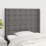 VIDAXL Tete de lit avec oreilles Gris fonce 83x16x118/128 cm Tissu