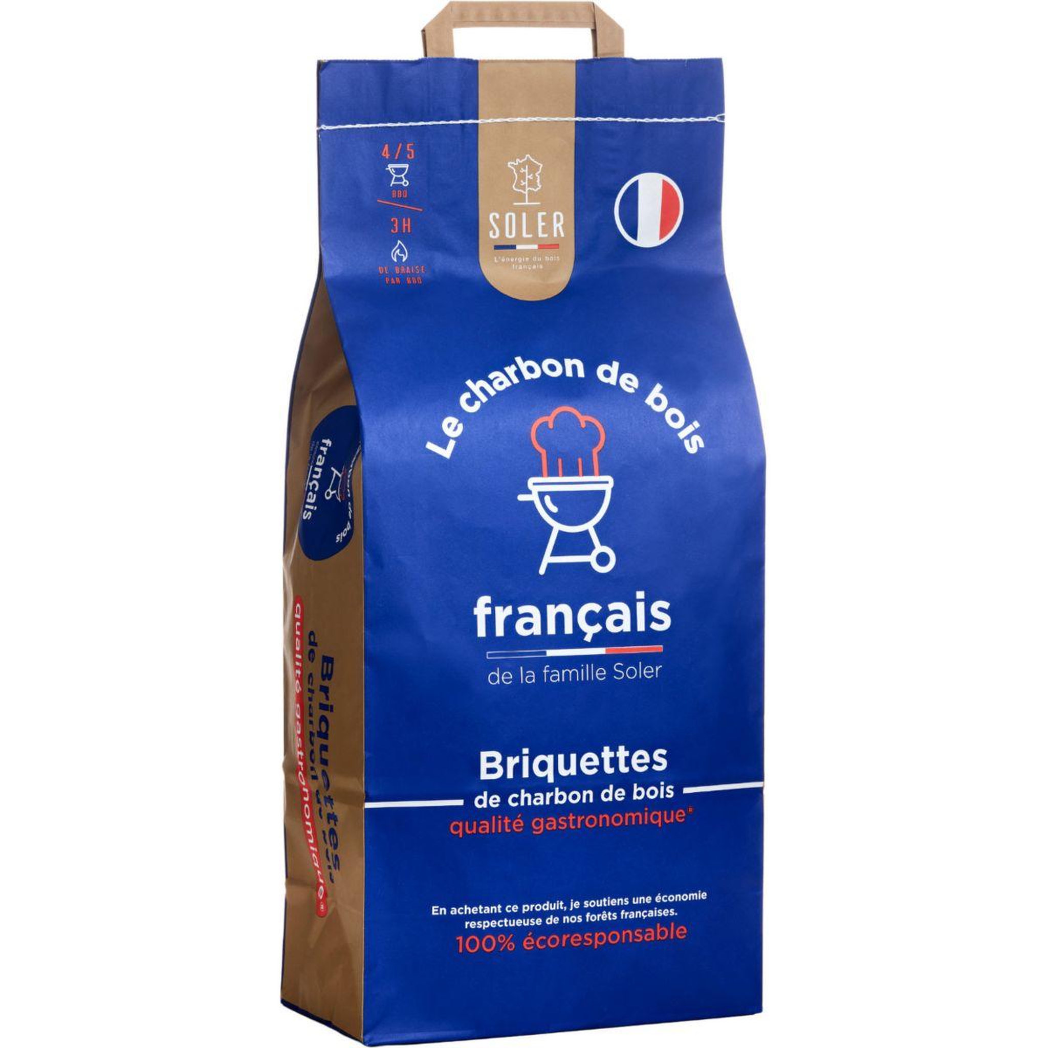 SOLER Briquette de charbon briquette de charbon de bois 7.5 kg