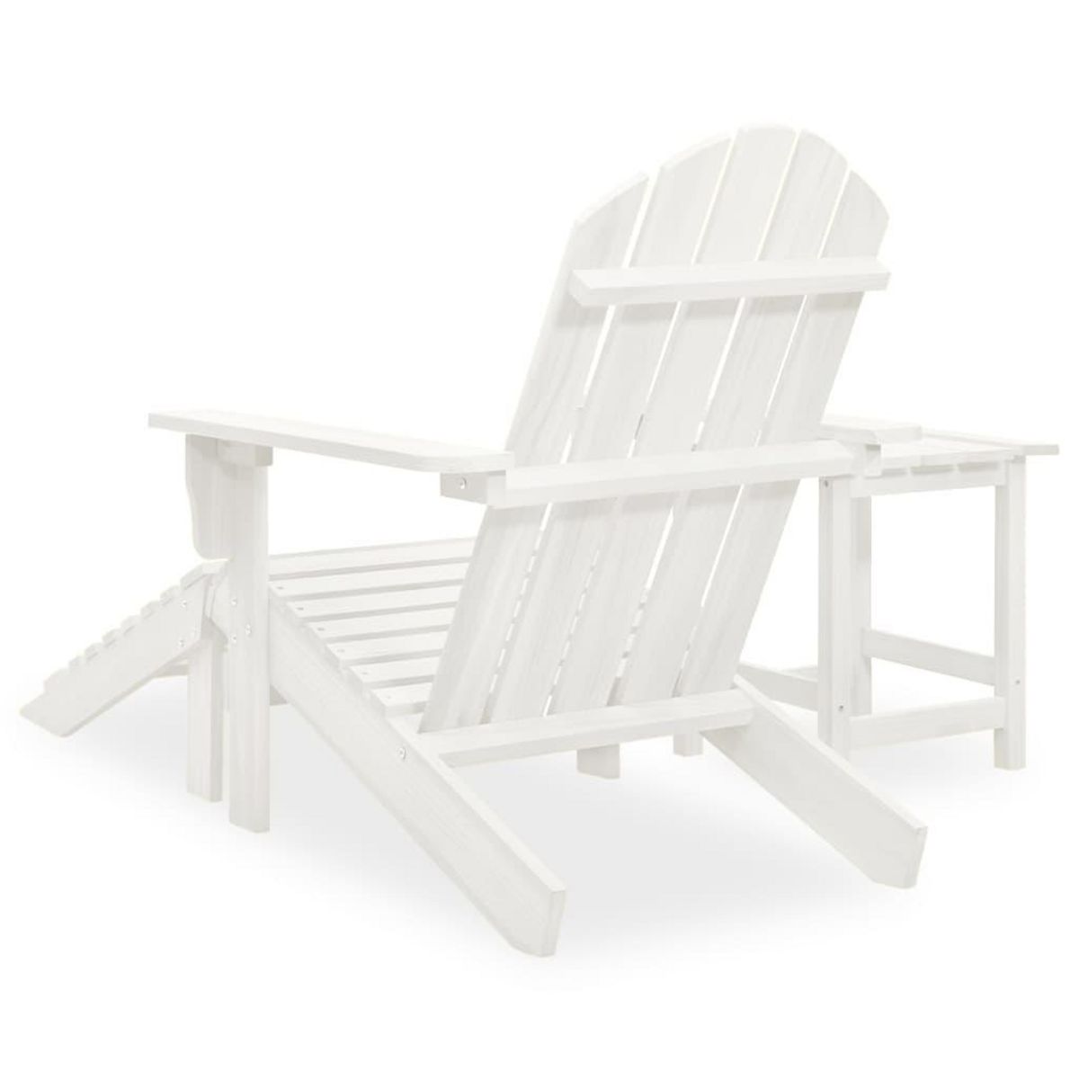 VIDAXL Chaise de jardin Adirondack avec pouf et table Sapin Blanc