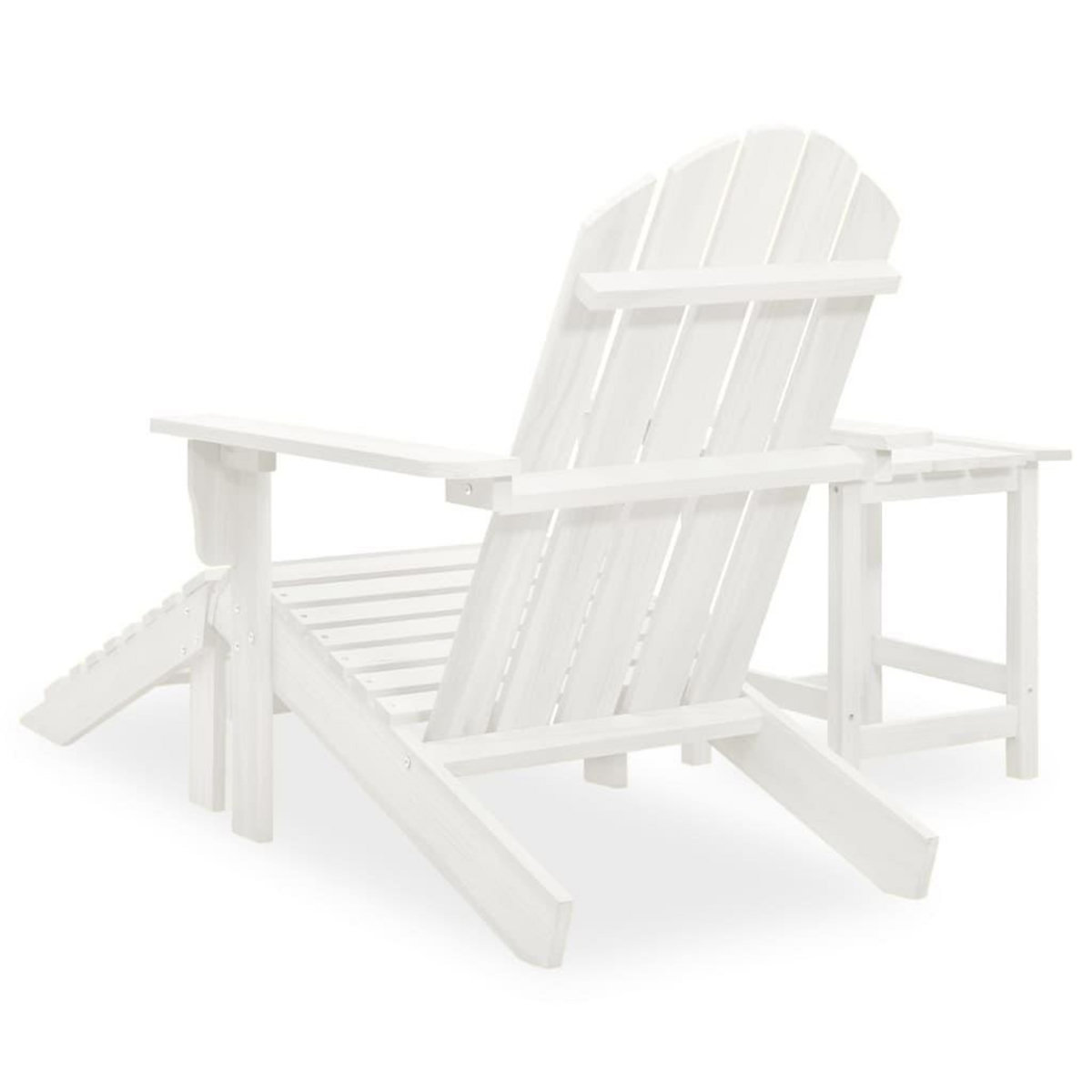VIDAXL Chaise de jardin Adirondack avec pouf et table Sapin Blanc
