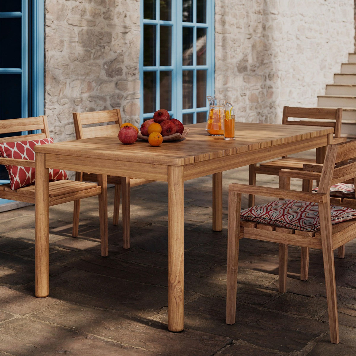 MAISON PAVANE Table de jardin extensible en teck 6 à 8 personnes-Kora