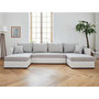 Voir la diapositive 6 : BEST MOBILIER Opale - canapé panoramique en u - 7 places - convertible - avec coffre - en tissu et simili