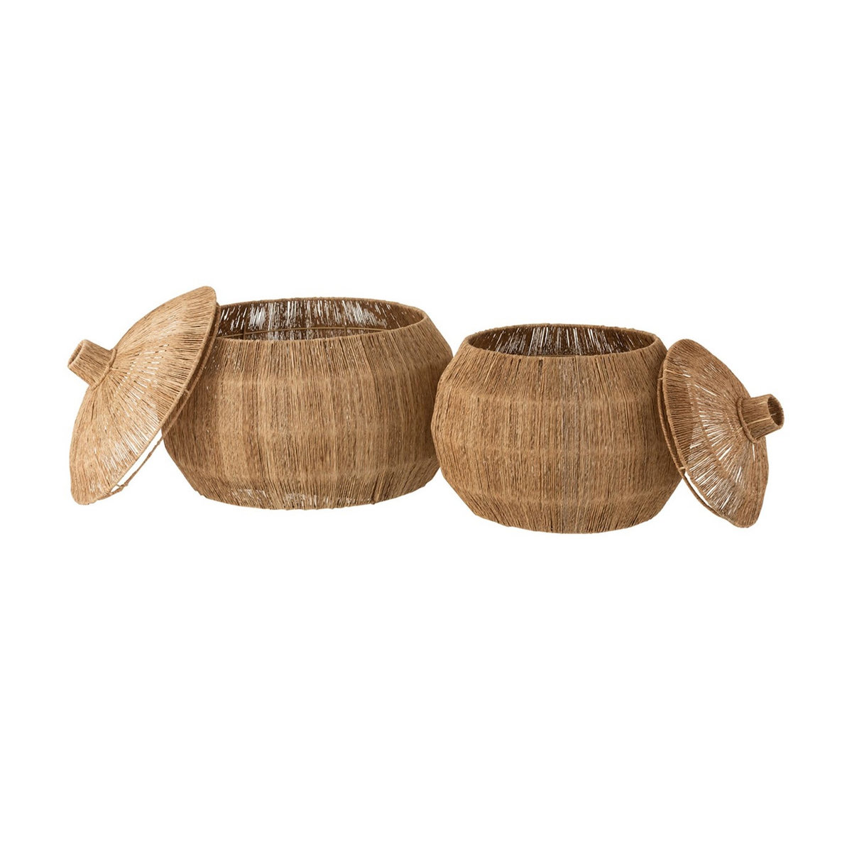 CALICOSY Set 2 Paniers Arrondis en Jute Naturel - DANTYA