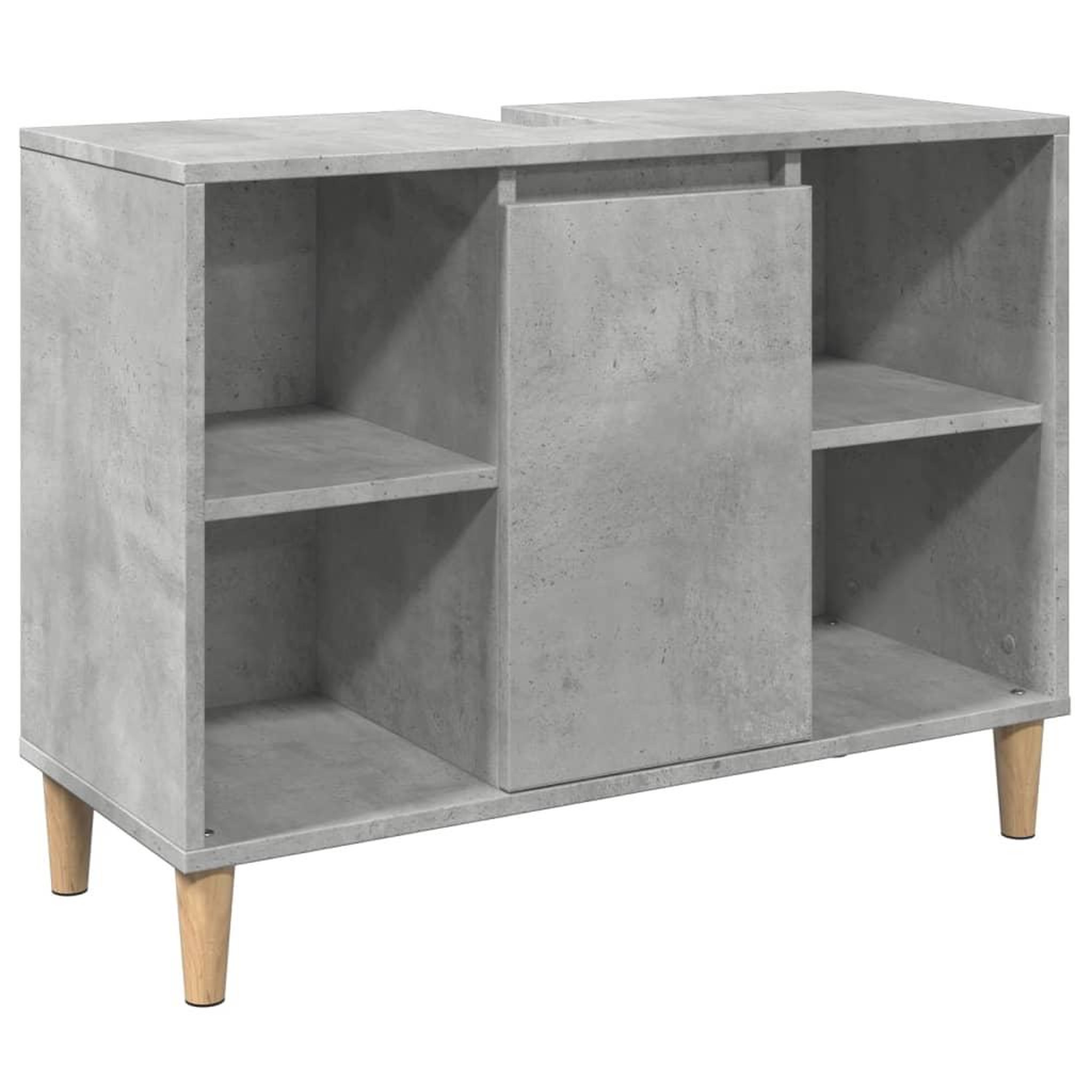 Voir la diapositive 2 : VIDAXL Armoire salle de bain gris beton 80x33x60cm bois d'ingenierie