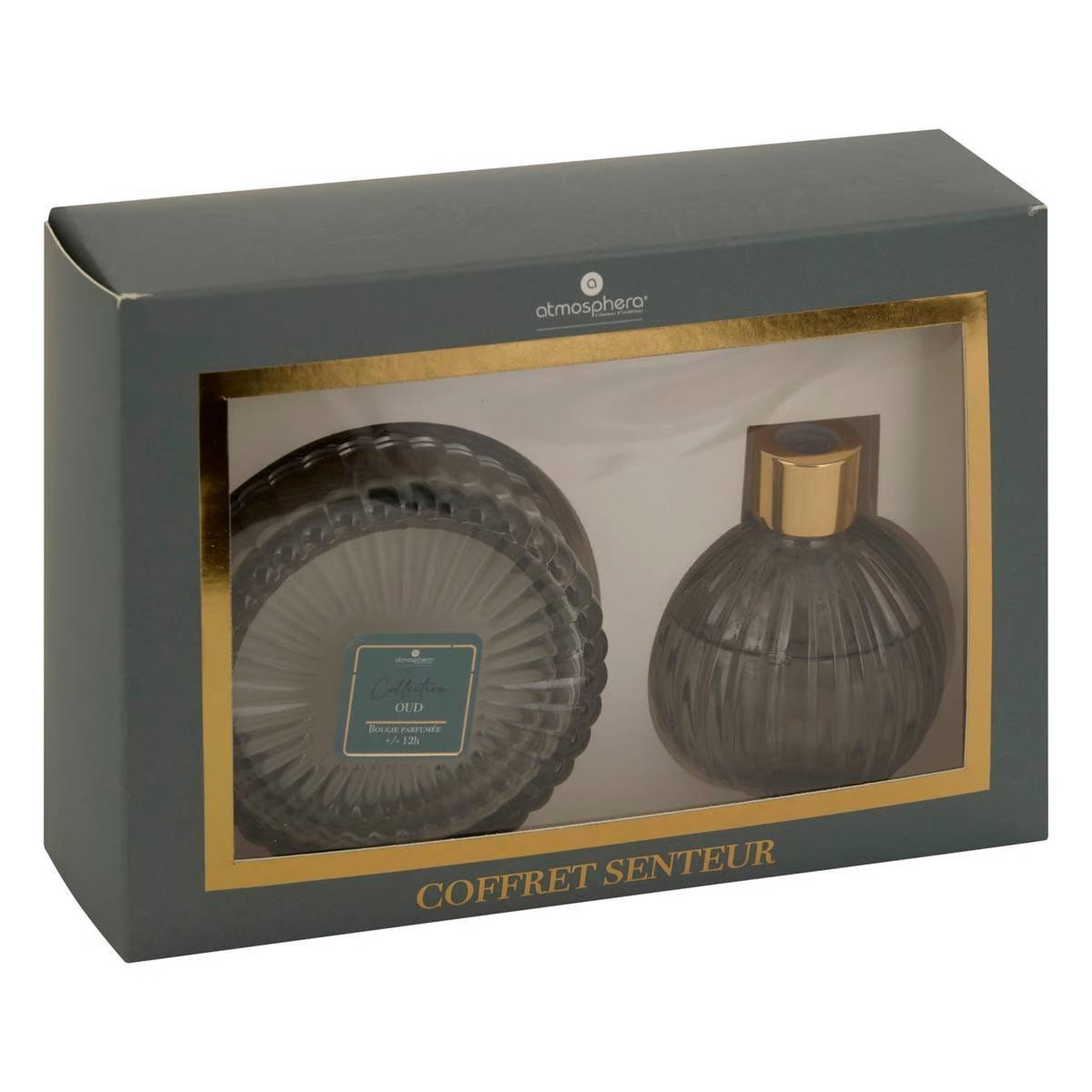Voir la diapositive 6 : ATMOSPHERA Coffret senteur 2 pièces  albie  8cm bois de oud