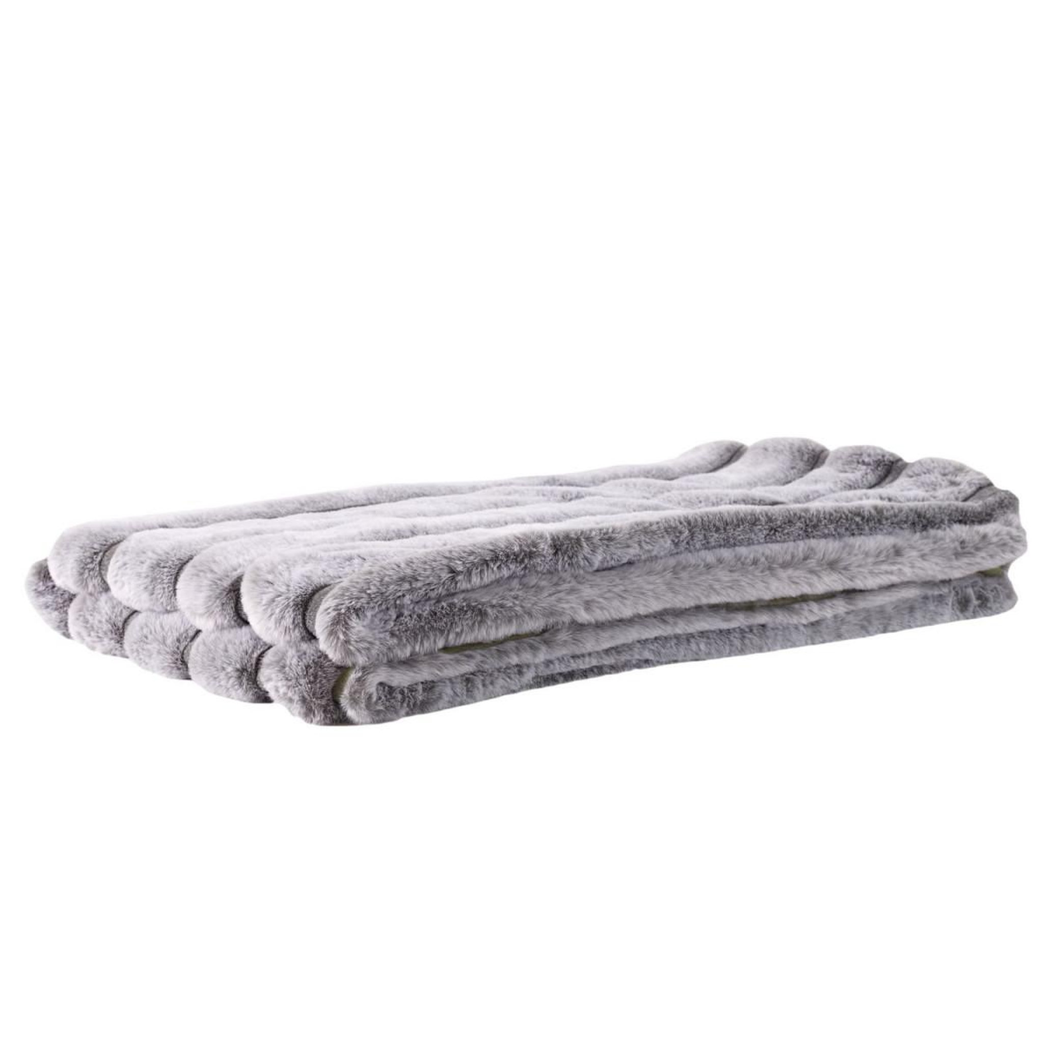 The Home Deco Factory Plaid imitation fourrure  lounge  120x150cm gris
