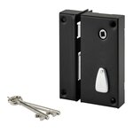 THIRARD Serrure applique verticale 6 gorges, à fouillot, coffre 75x130mm, version gauche, 2 clés, finition noire