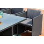 Voir la diapositive 4 : CONCEPT USINE Table et chaises 10 places encastrables en résine noir-gris MIAMI