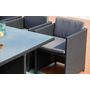 Voir la diapositive 4 : CONCEPT USINE Table et chaises 10 places encastrables en résine noir-gris MIAMI