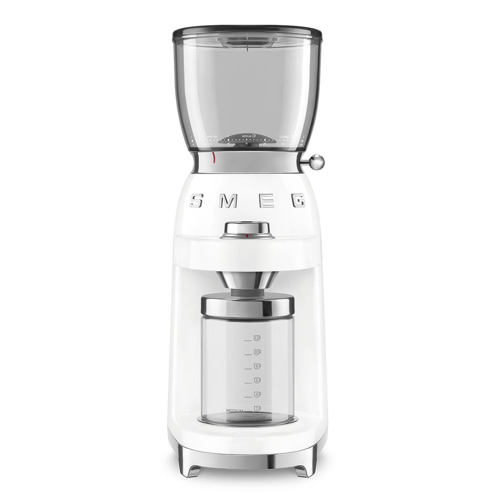 Voir la diapositive 2 : SMEG Moulin à café 130g 150w blanc - CGF11WHEU