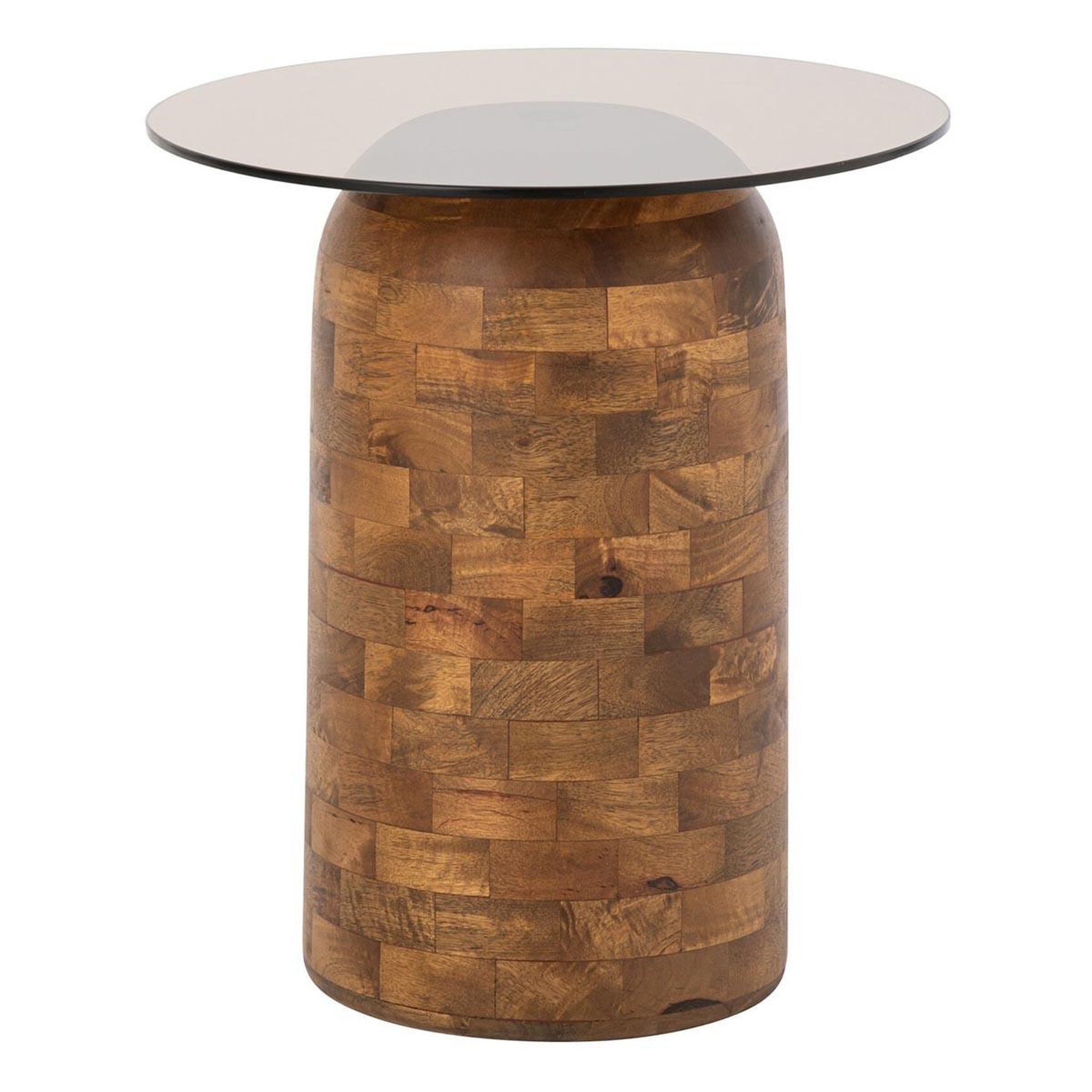 J-LINE Table d'Appoint en Verre  Perrine  56cm Naturel
