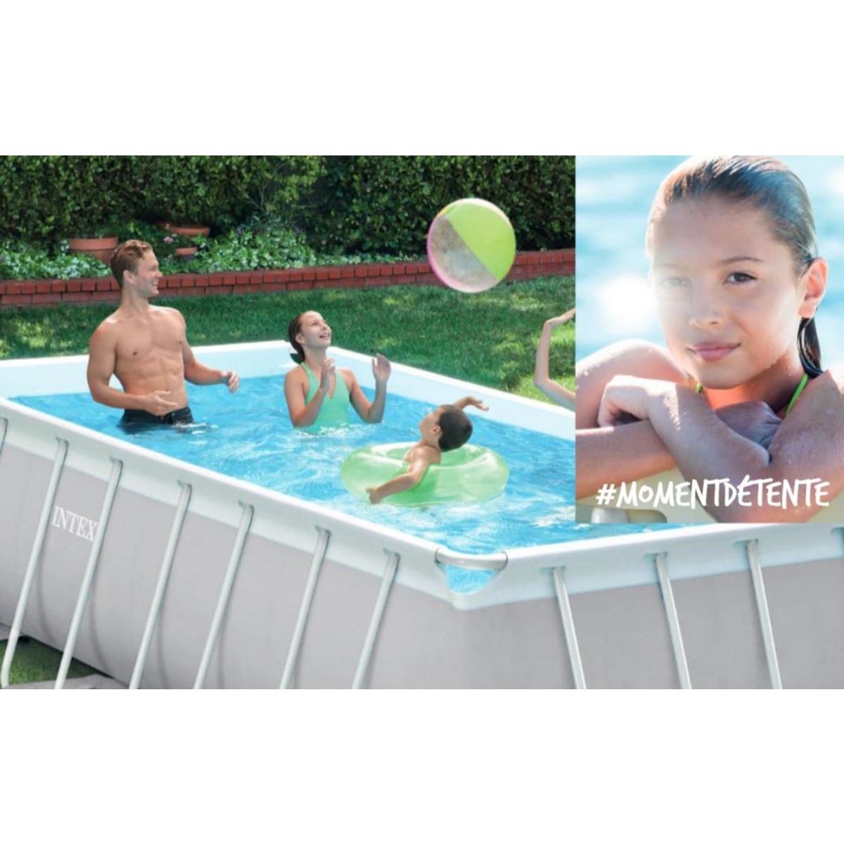 INTEX Kit Piscine tubulaire Rectangulaire 3m x 1.75m x 0.8m 