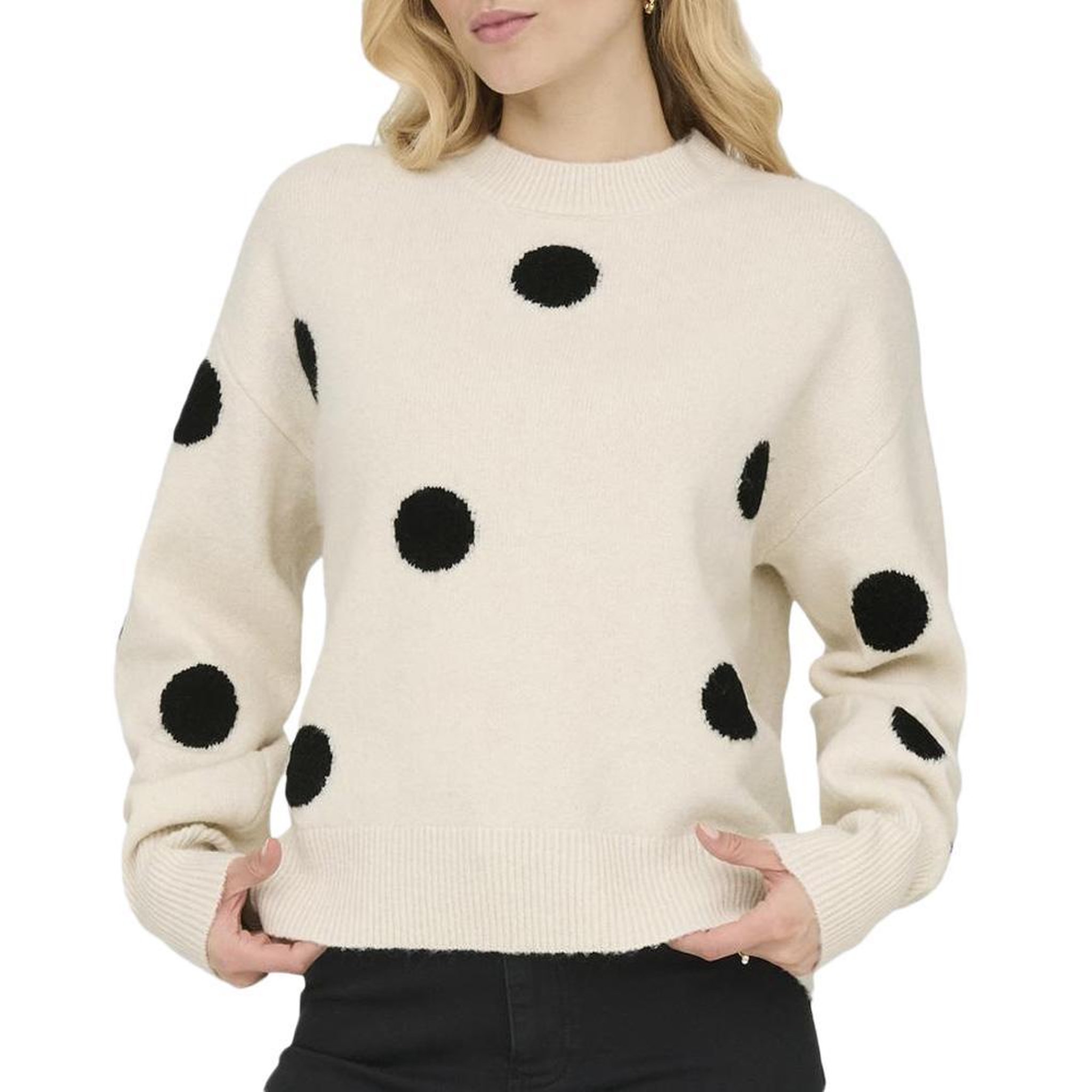 JACQUELINE DE YONG Pull Blanc/Noir Femme JDY Monica. Coloris disponibles : Blanc