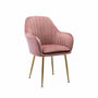 Voir la diapositive 1 : SWEEEK Fauteuil en velours vieux rose et pieds en métal doré. Shella L 58 x P 58 x H 85