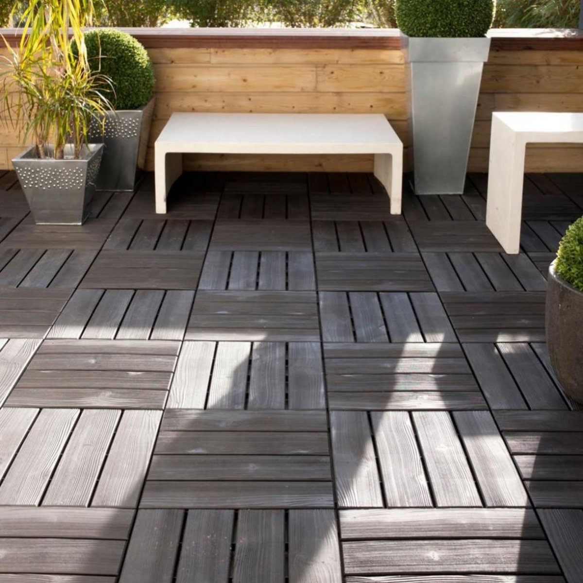 Eda Dalle clipsable polypropylène Easy, noir, L.38 x l.38 cm x Ep.25 mm