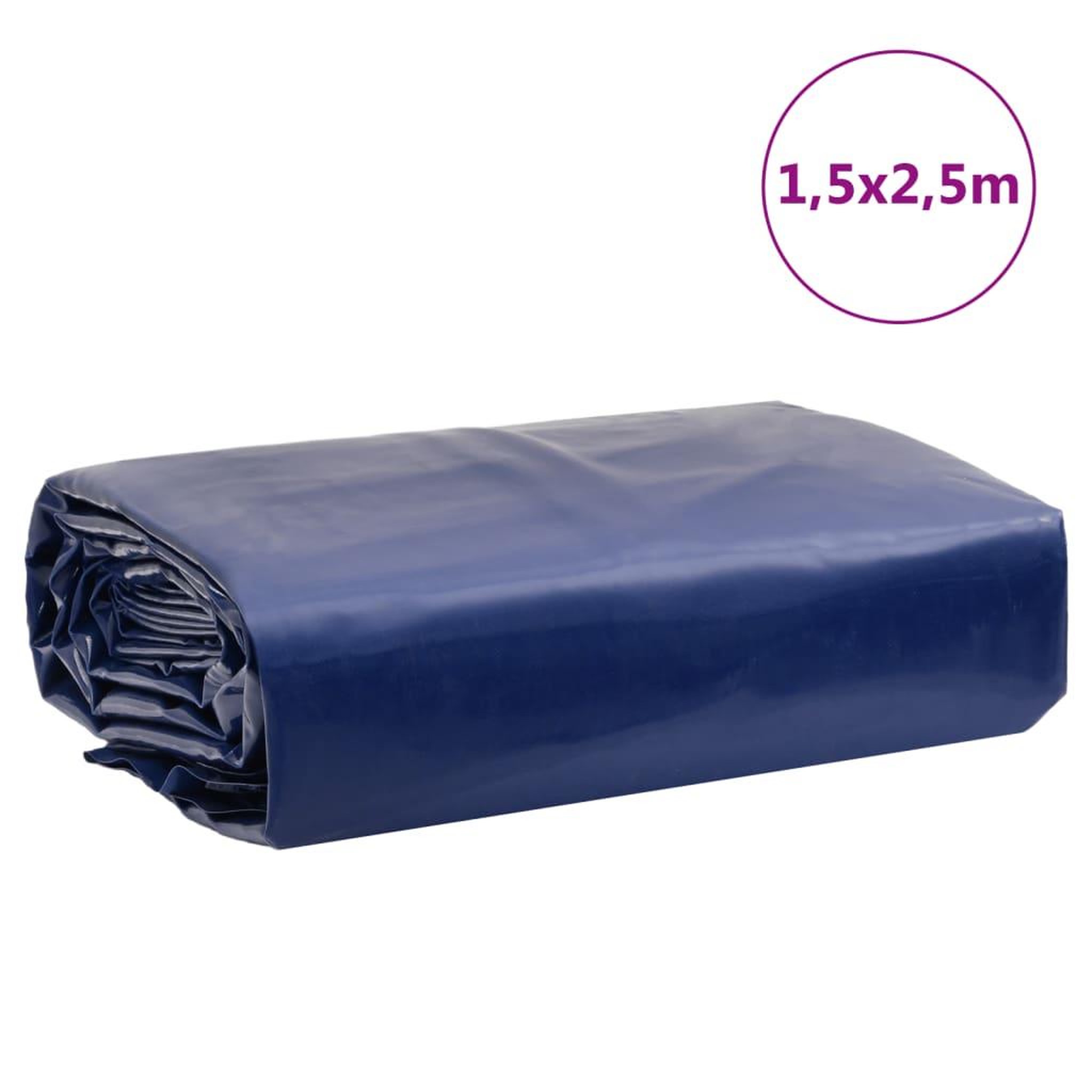 Voir la diapositive 6 : VIDAXL Bache bleu 1,5x2,5 m 600 g/m²