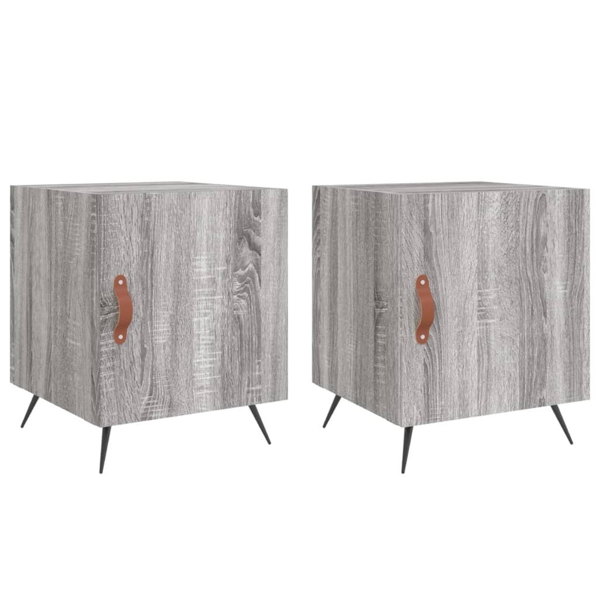 Voir la diapositive 2 : VIDAXL Tables de chevet 2 pcs sonoma gris 40x40x50cm bois d'ingenierie