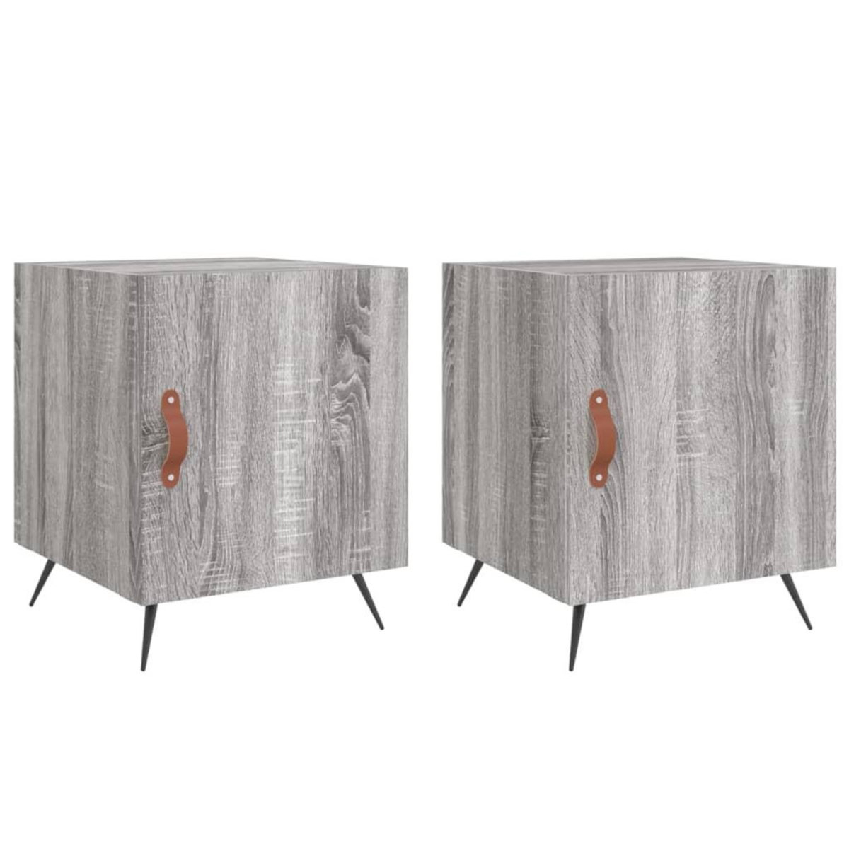 VIDAXL Tables de chevet 2 pcs sonoma gris 40x40x50cm bois d'ingenierie