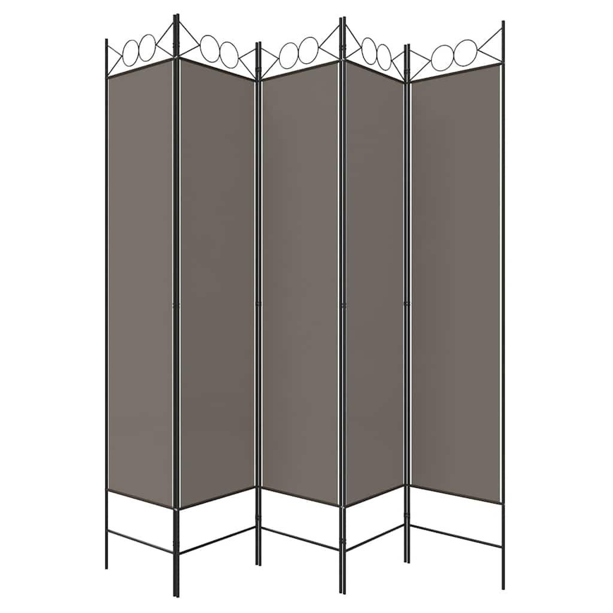 Voir la diapositive 4 : VIDAXL Cloison de separation 5 panneaux Anthracite 200x220 cm Tissu