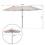 Voir la diapositive 3 : OUTSUNNY Parasol de jardin XXL parasol grande taille 4,6L x 2,7l x 2,4H m ouverture fermeture manivelle acier polyester haute densité crème